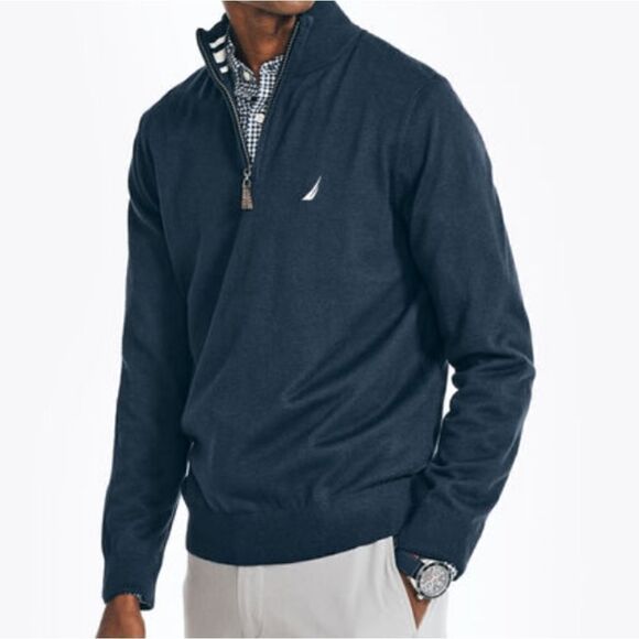 Nautica Blue Mens Pullover Sweater Sz Medium - Picture 1 of 9